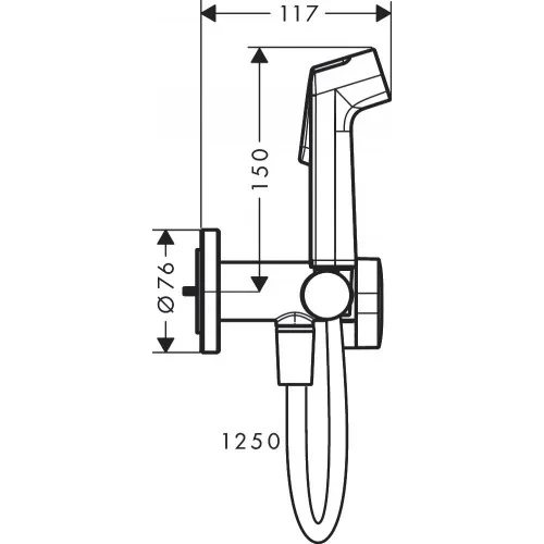 Гигиенический душ с держателем и шлангом 1250, бронза Hansgrohe 29232140