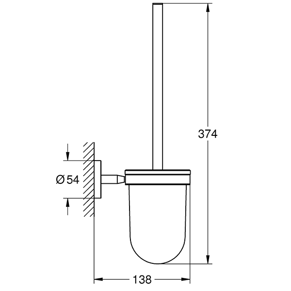 Туалетный ершик колба стеклянная Grohe Bau Cosmopolitan стекло / металл