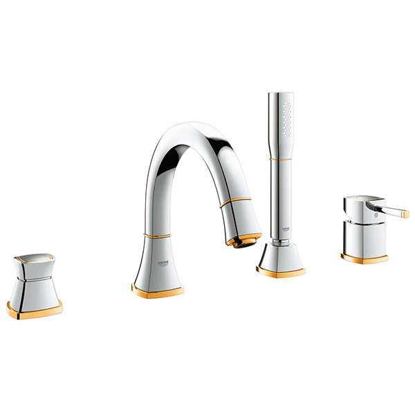 Смеситель для ванны на 4 отверстия, хром/золото Grohe Grandera 19936IG0