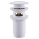 Донный клапан ABBER AF0009W с переливом, клик-клак, белый матовый