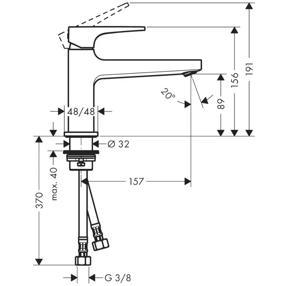 Смеситель для раковины 100, с донным клапаном, хром Hansgrohe Metropol 32502000