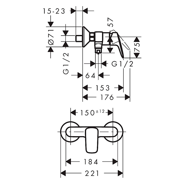 Смеситель для душа, Hansgrohe Logis 71600000
