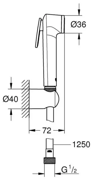 Набор для гигиенического душа GROHE Tempesta Trigger Spray хром, (27513001)