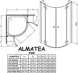 Душевая кабина полукруглая 900х900х1950 прозрачное стекло, золото Radaway Almatea PDD 30502-09-01N