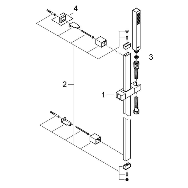 Душевой гарнитур 600, хром Grohe Euphoria Cube+Stick 27891000