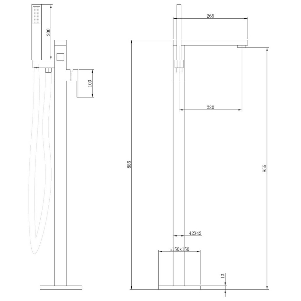 Смеситель ABBER Daheim AF8215W напольный, белый матовый