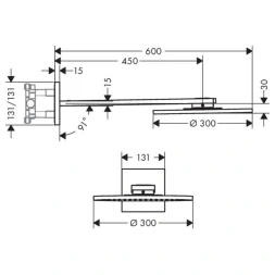 Верхний душ 300 2jet, золото AXOR ShowerHeaven 35303990