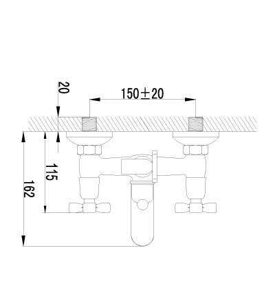 LM2502C Бенефит Смеситель для ванны с коротким изливом, хром (к/к 8)