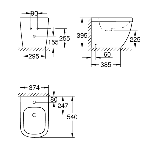 Биде напольное Grohe Euro Ceramic 39340000