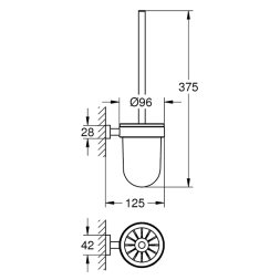 Туалетный ершик колба стеклянная Grohe Essentials Cube 40513001