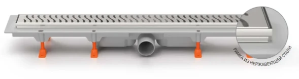 Трап линейный для пола, боковой слив MCH CH1050/50KN1