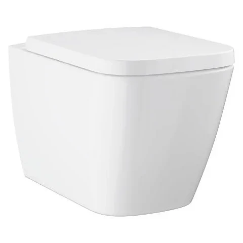 Набор GROHE BAU Edge Ceramic Унитаз подвесной, закрытый, безободковый, с сиденьем, с микролифтом