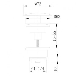 Донный клапан ABBER AF0012W без перелива, фиксированный, белый матовый