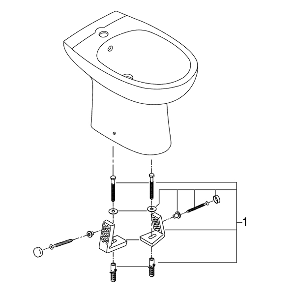 Биде напольное, с крепежами, альпин-белый Grohe Bau Ceramic 39432000