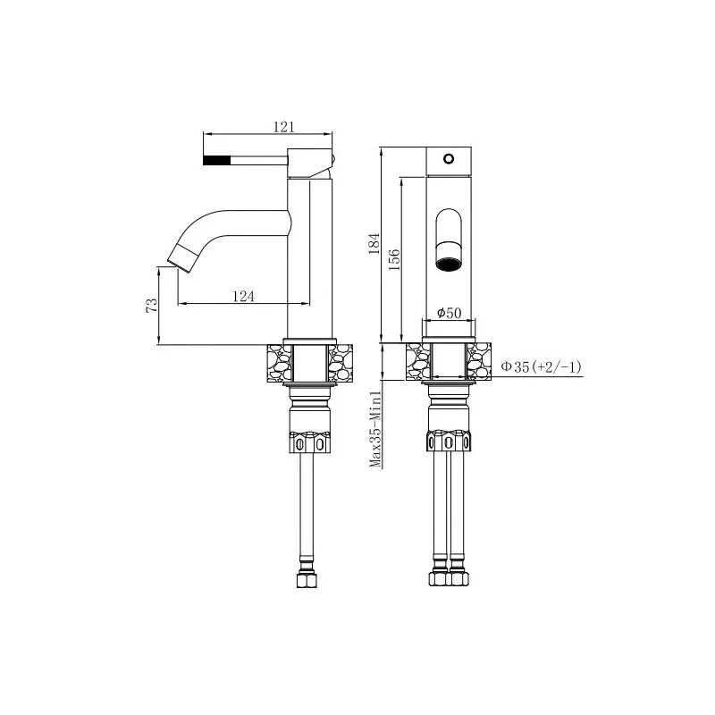 Смеситель для раковины, золото VODA Vessel Gold VSL26MG