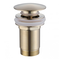 Донный клапан ABBER AF0010G с переливом, клик-клак, золото матовое