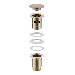 Донный клапан ABBER AF0010G с переливом, клик-клак, золото матовое