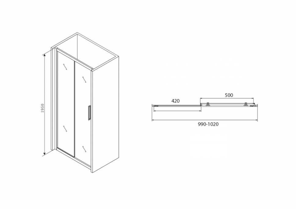 Душевая дверь ABBER Schwarzer Diamant AG30100BH