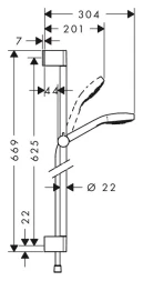 Душевой гарнитур 650, хром Hansgrohe Croma Select S 26560400