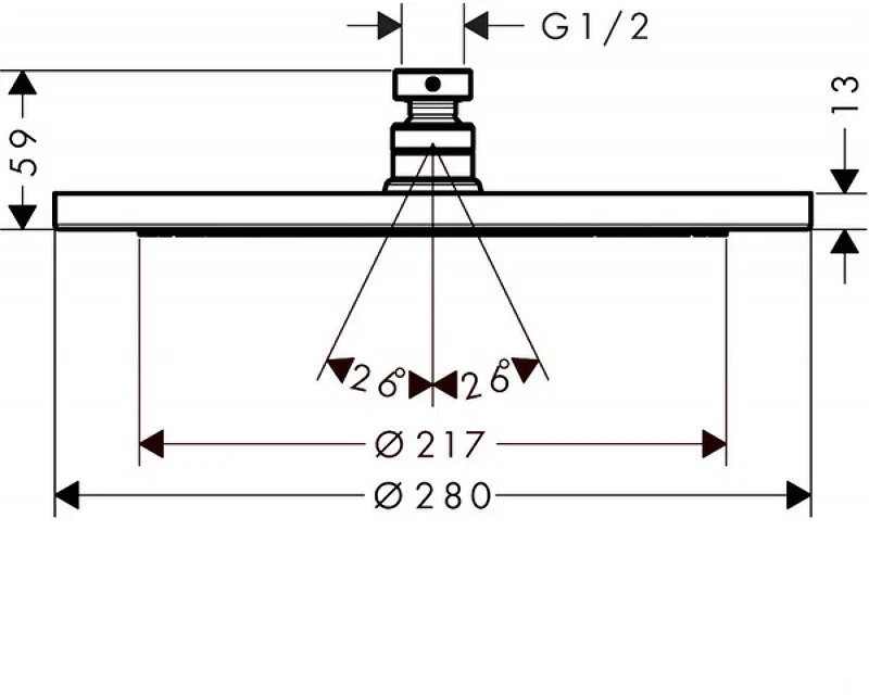 Верхний душ 280, золото Hansgrohe Croma 26220990