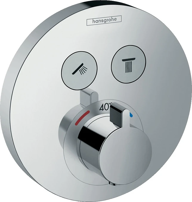 Термостат для душа, встраиваемый, на 2 потребителя, хром Hansgrohe ShowerSelect 15743000