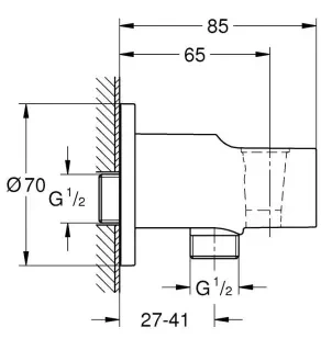 Подключение для душевого шланга GROHE Tempesta, хром (28628001)
