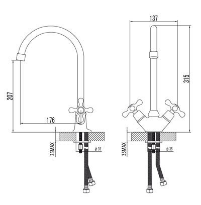 Смеситель для кухни LEMARK STANDARD  -  LM2105C