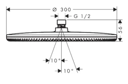 Верхний душ 300, бронза Hansgrohe Raindance Alive S 300 1jet 24523140