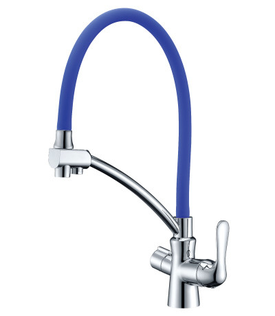 LM3070C-Blue Комфорт Смеситель для кухни, с гибким изливом,  с подключением к фильтру питьевой вод