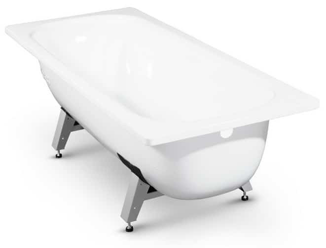 Ванна стальная MARION 150*70*40 прямоугольная с опорной подставкой, белый ирис, без ранта