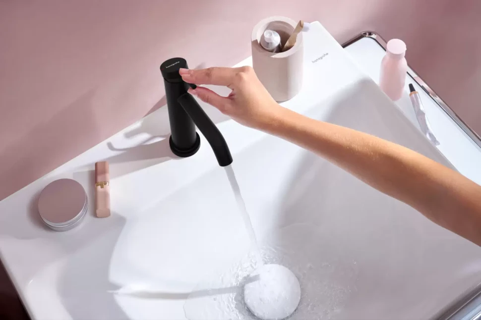 Смеситель для раковины 110, с донным клапаном, черный Hansgrohe Tecturis S 73314670