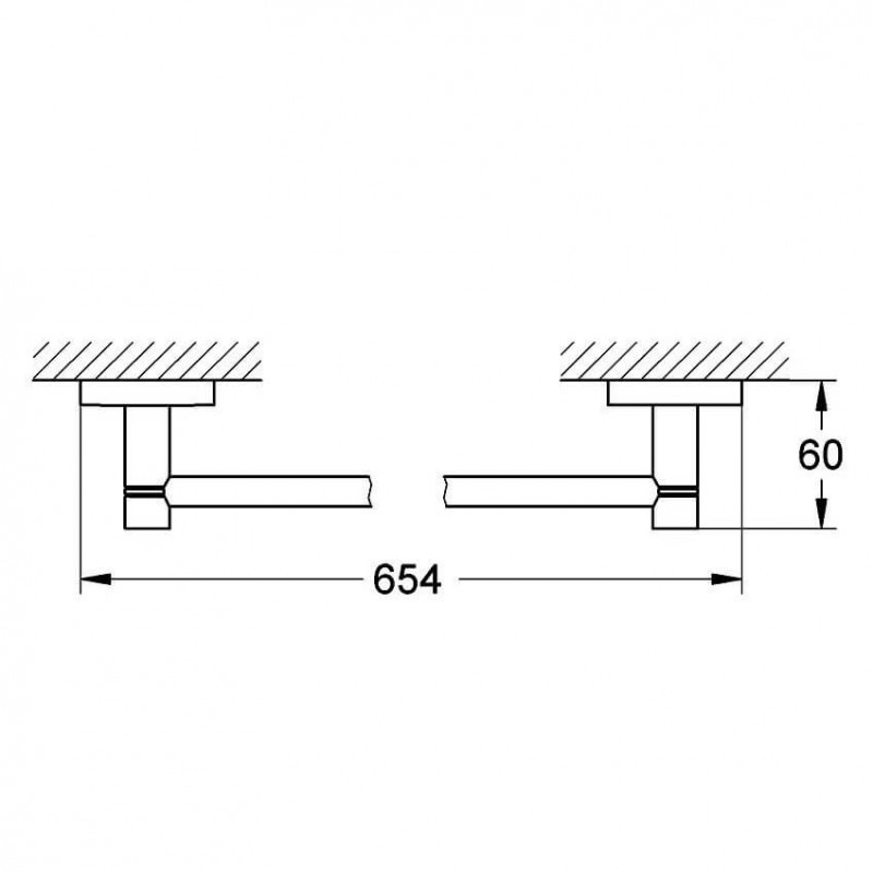 Держатель полотенца широкий Grohe Essentials 654mm 40366001