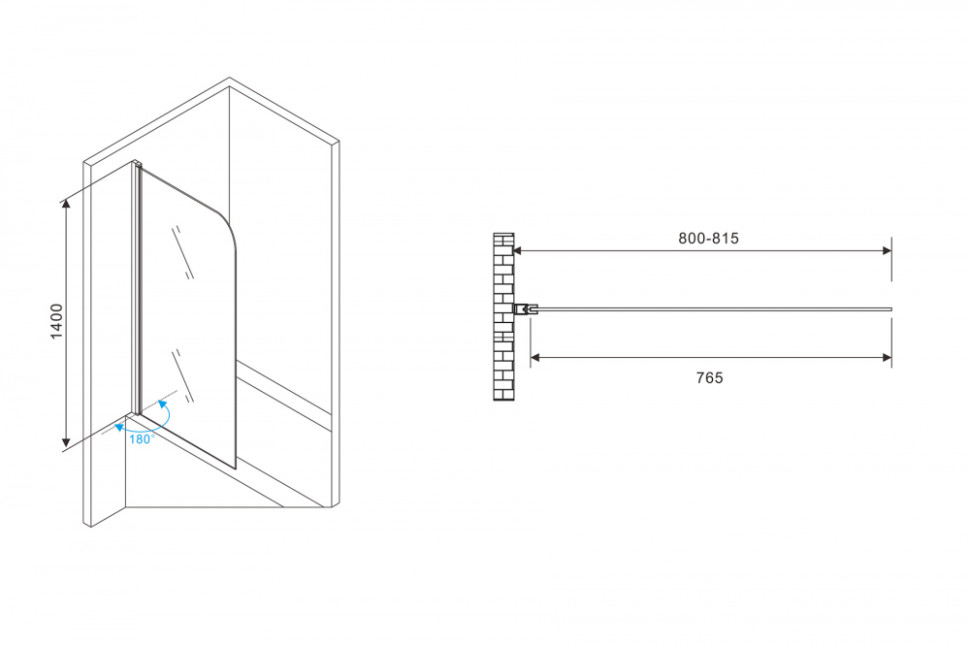 Шторка на ванну ABBER Ewiges Wasser AG52080B