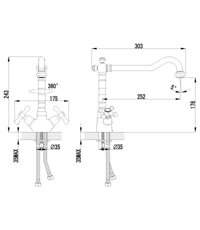 Смеситель для кухни с поворотным изливом LEMARK STANDARD  -  LM2109C
