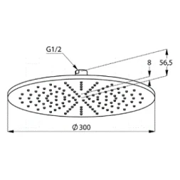 Верхний душ 300, круглый, хром Kludi A-QA 6433005-00