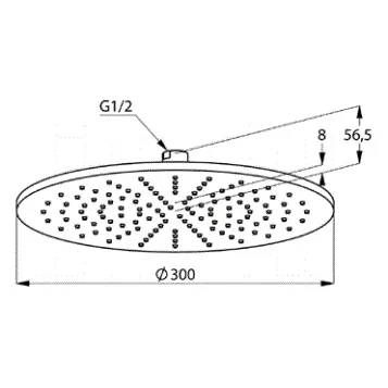 Верхний душ 300, круглый, хром Kludi A-QA 6433005-00