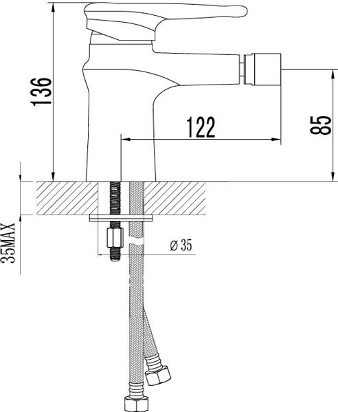 Смеситель для биде LEMARK STATUS  -  LM4408C