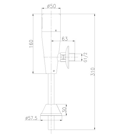 LM4654CE Проджект Смывное устройство для писсуара, сенсорное, хром (к/к 10)