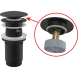 A392 BLACK Донный клапан сифона для умыв. click/clack 5/4", ц-мет. с переливом и большой загл черный