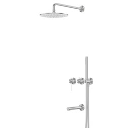 Душевая система ABBER Emotion 316 AF8817BST скрытого монтажа с изливом, брашированная сталь