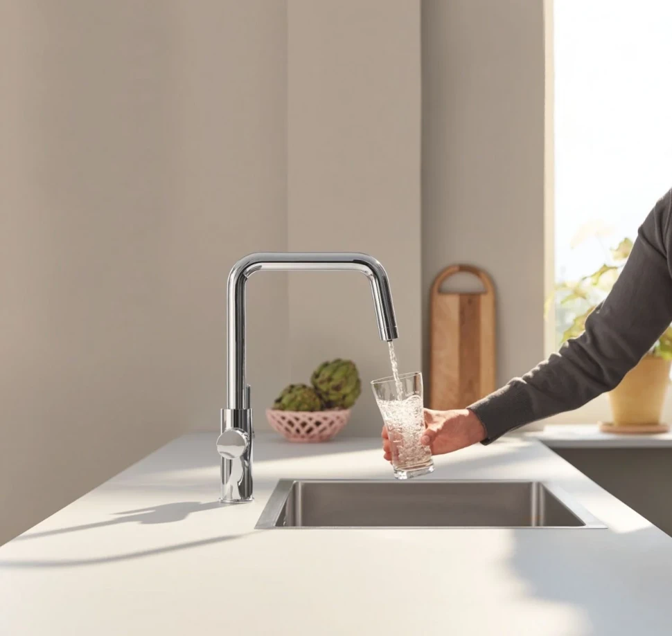 Смеситель для кухни, с возможностью подключения фильтра, хром Grohe Blue Pure BauCurve 30583000