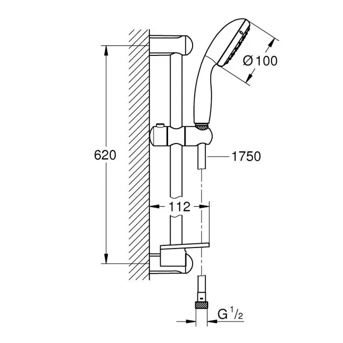 Комплект смесителей для раковины, ванны с душевым гарнитуром, хром Grohe Eurosmart Cosmopolitan 1000179