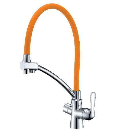 LM3070C-Orange Комфорт Смеситель для кухни, с гибким изливом,  с подключением к фильтру питьевой в
