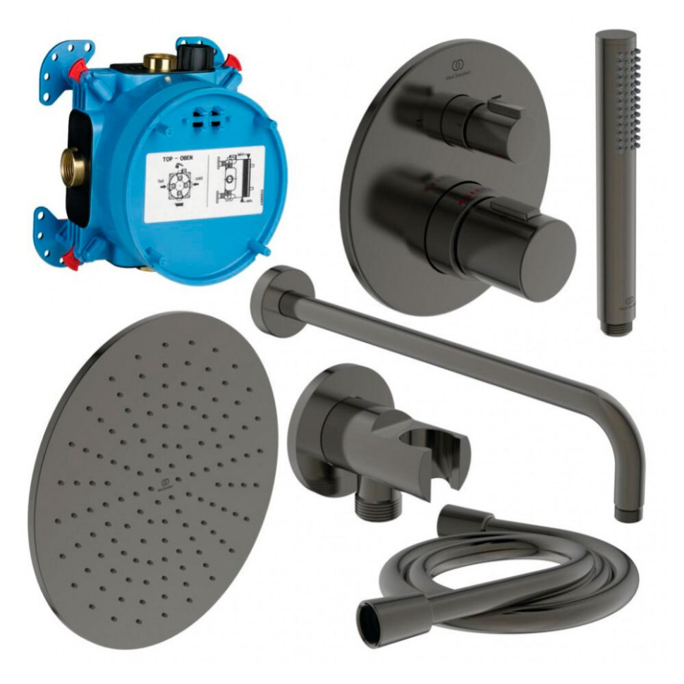 Душевая система Ideal Standard Ceratherm T100 A7573A5 скрытый монтаж термостат серый