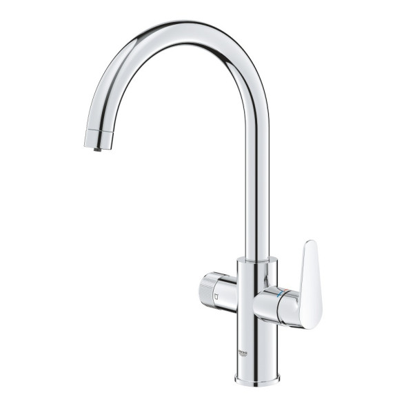 Смеситель кухонный GROHE Blue Pure BauCurve для подачи смешанной и фильтрованной воды c C-образным изливом; цвет Хром, (30580000)