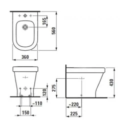 Биде напольное Laufen Palace 8327010003021