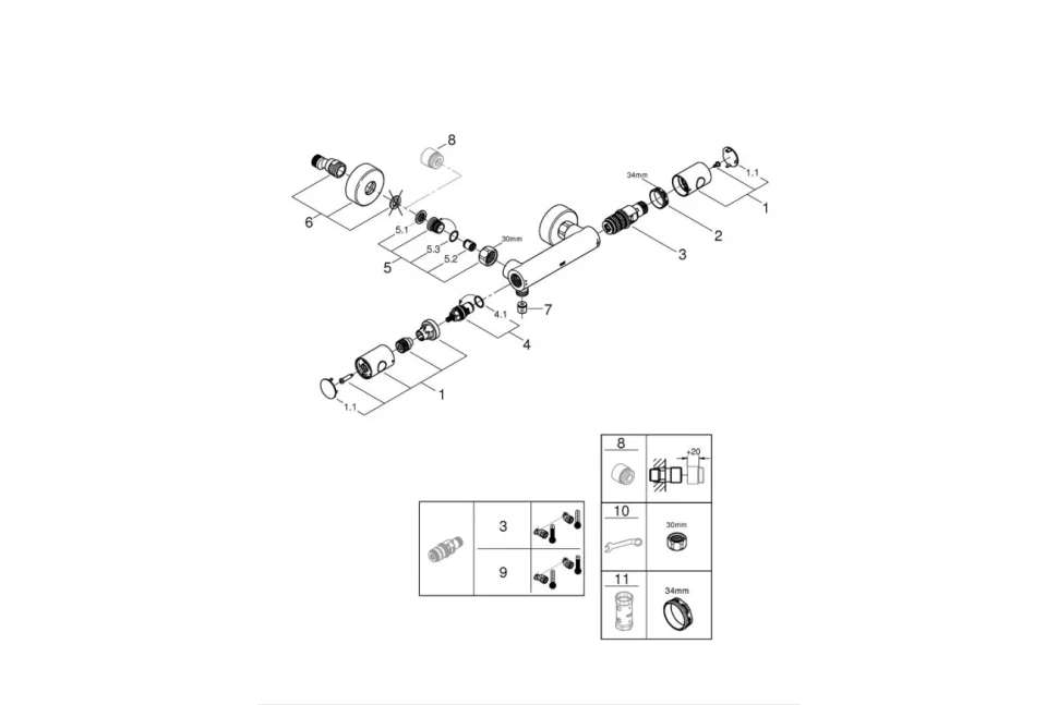 Термостат для душа, внешний монтаж, хром Grohe Grohtherm 800 Cosmopolitan 34765000