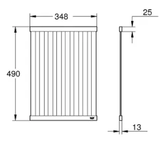 Складная большая полка для посуды 490x348, темный графит матовый Grohe 40854AL0