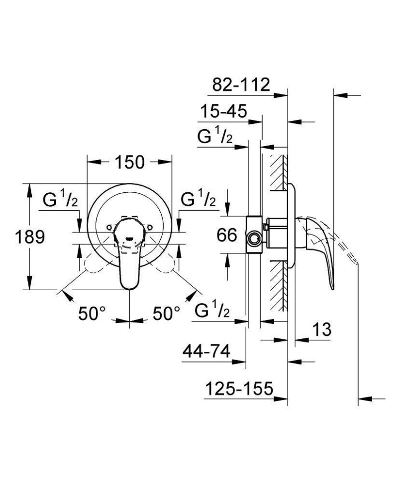 Смеситель для душа встриваемый GROHE Start Eco/Swift 23269000