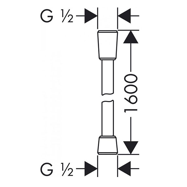 Душевой шланг 1600, хром Hansgrohe Isiflex 28276000